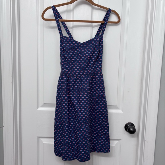 Navy Linen Blend Dot Sundress | Aerie Size M - Picture 12 of 12